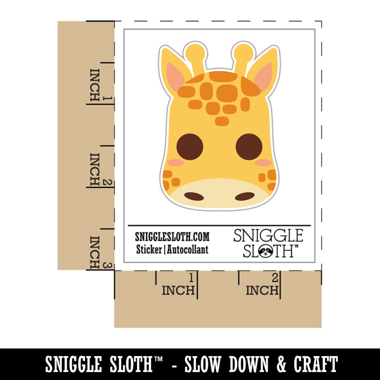 Kawaii Chibi Giraffe Face Blushing Cheeks Waterproof Vinyl Phone Tablet Laptop Water Bottle Sticker Set - 5 Pack